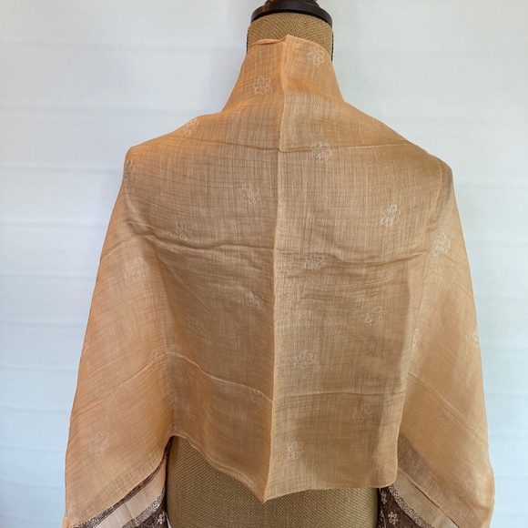 Large Thai scarf, peach and brown, never used - Picture 6 of 6